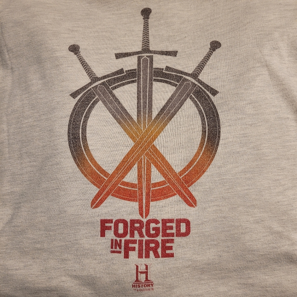 Forged In Fire History Channel Longsleeve Hoodie Tee Heathered Oatmeal  XXL